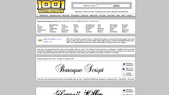 1001 free fonts