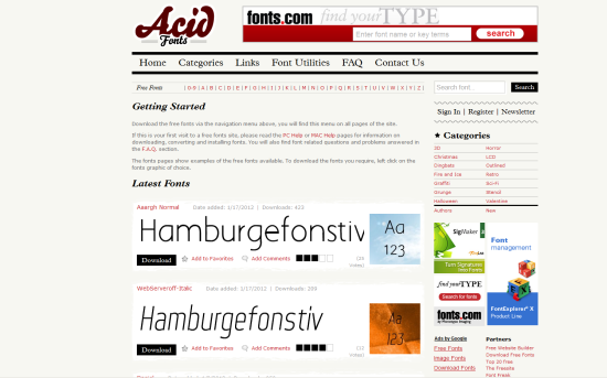 acid fonts